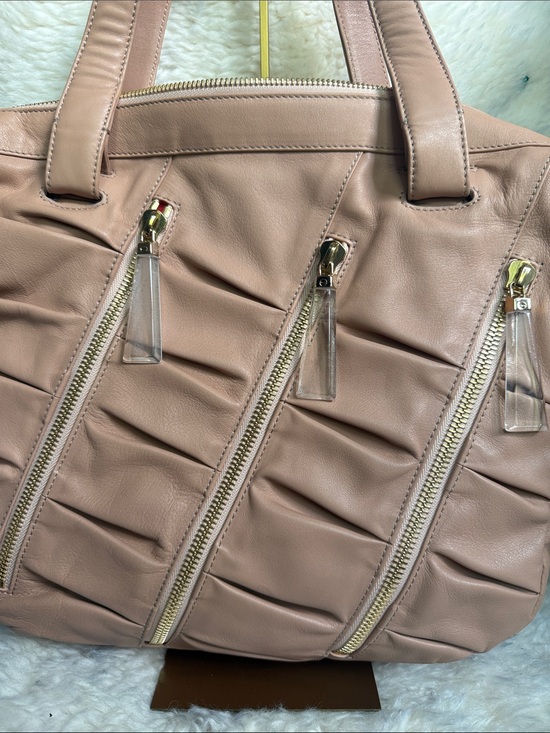 Christian Louboutin Handbags - Christian Louboutin Taupe Quilted Tote Bag with Gold Zippers